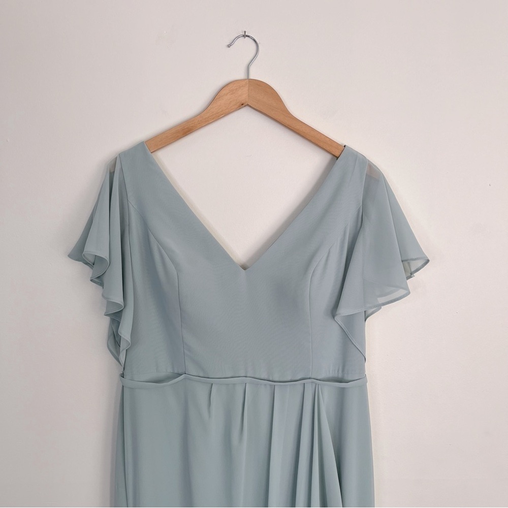David’s Bridal Long Flutter Sleeve Bridesmaid Dress - Picture 6 of 13